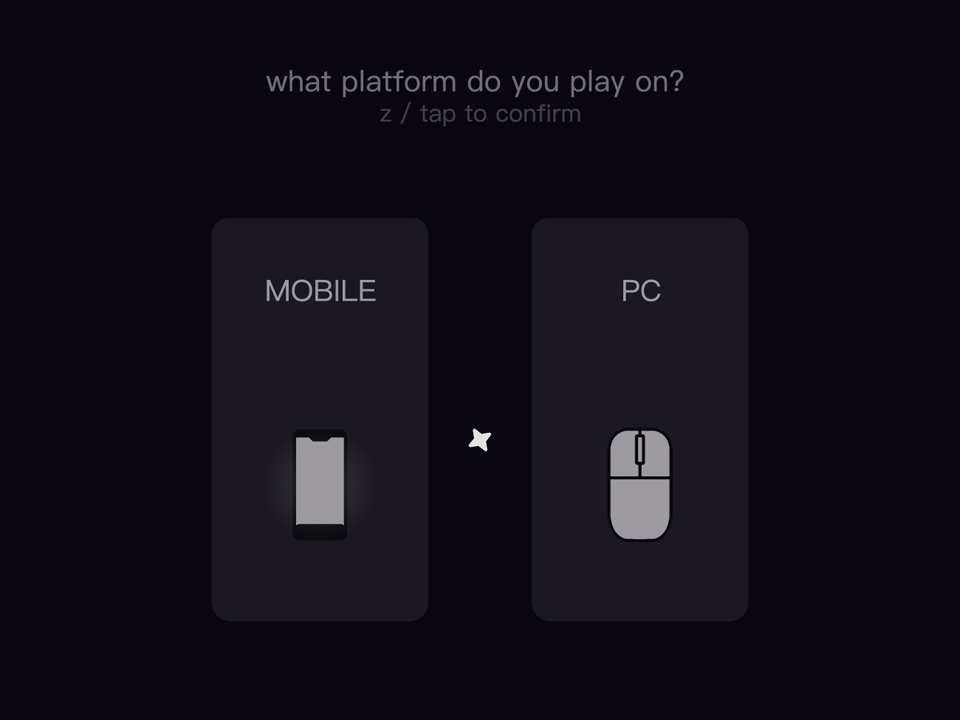 The Knight remake asks the player to select Mobile or PC.